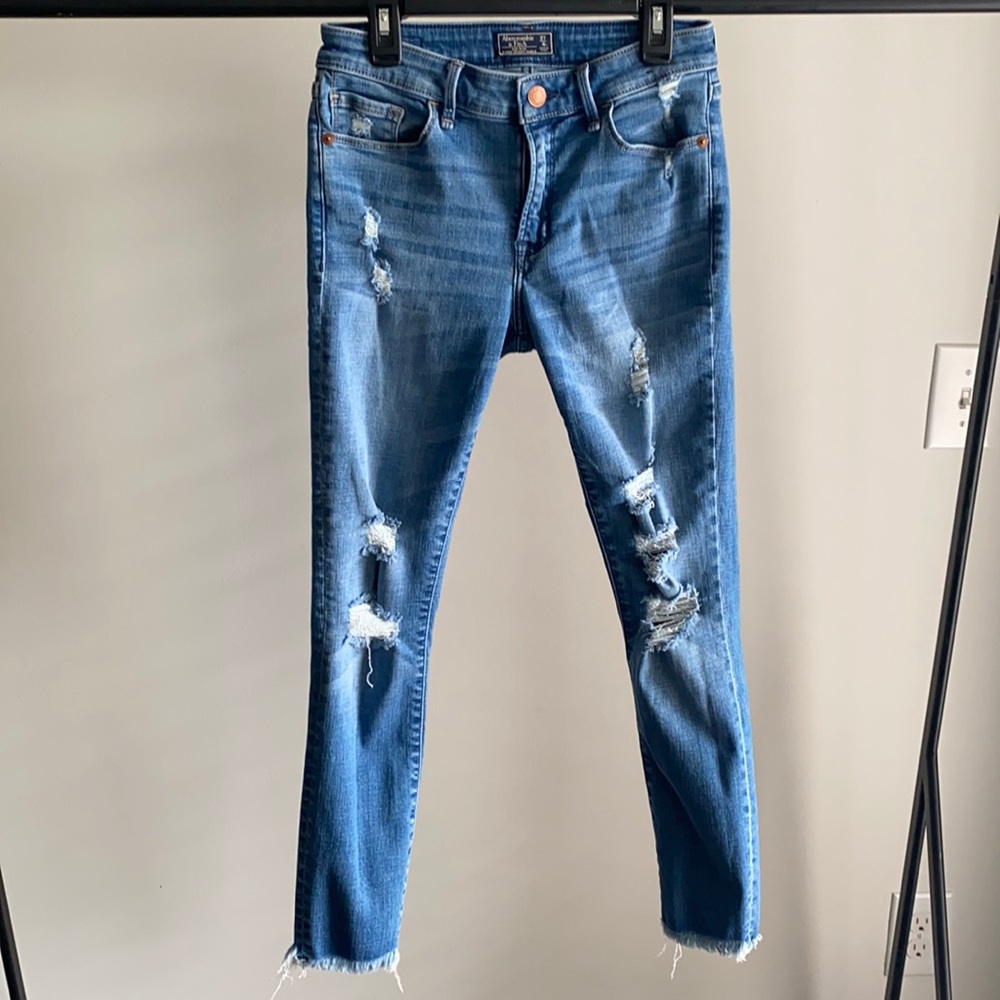 Abercrombie mid rise super skinny ankle jeans